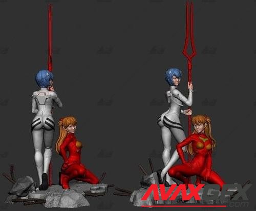 Asuka and Rei – 3D Print