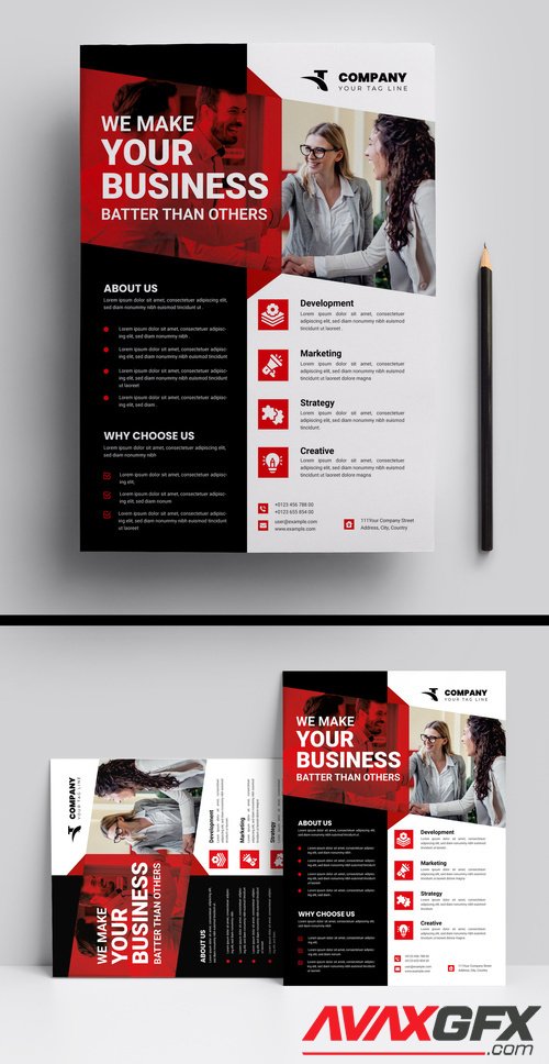 Adobestock - Corporate Business Flyer Template Design 2022 525397806