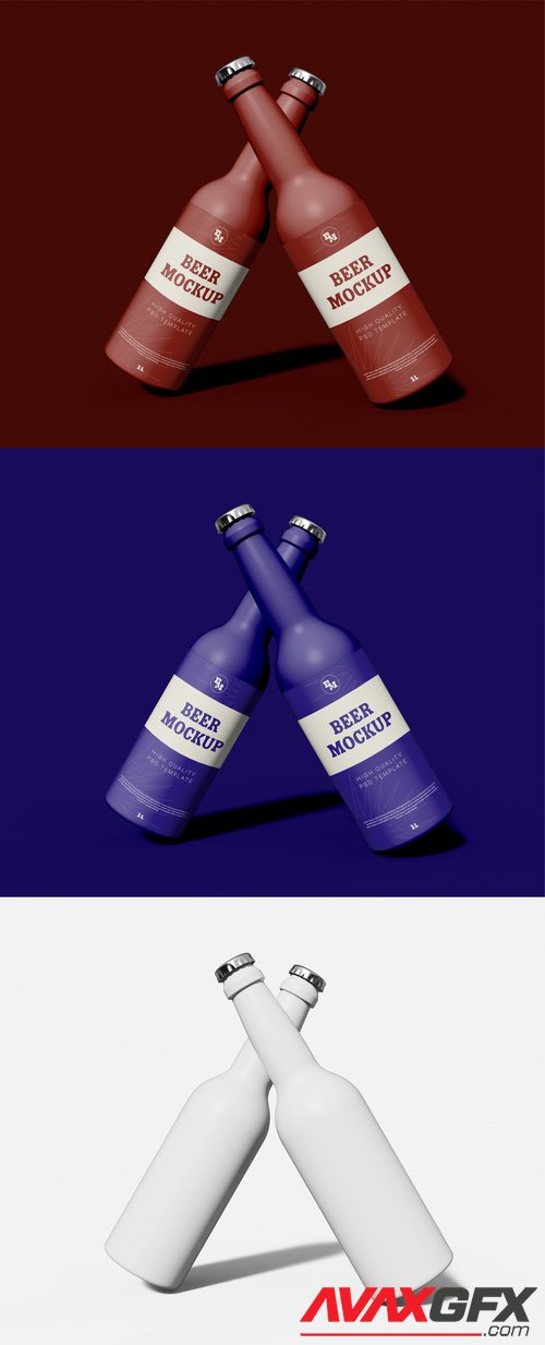 Adobestock - Two Beer Bottles Branding Mockup 527709078