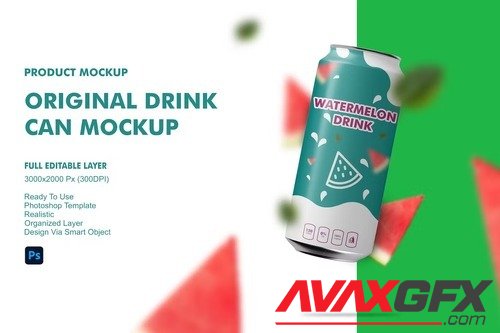 Original Drink Can Mockup PSD