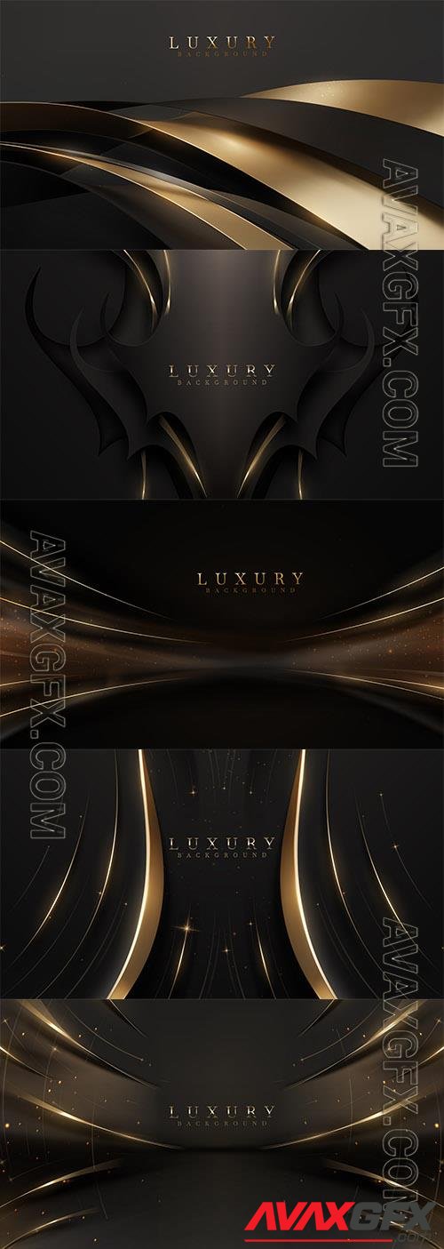 Golden sparkle luxury on black vector background