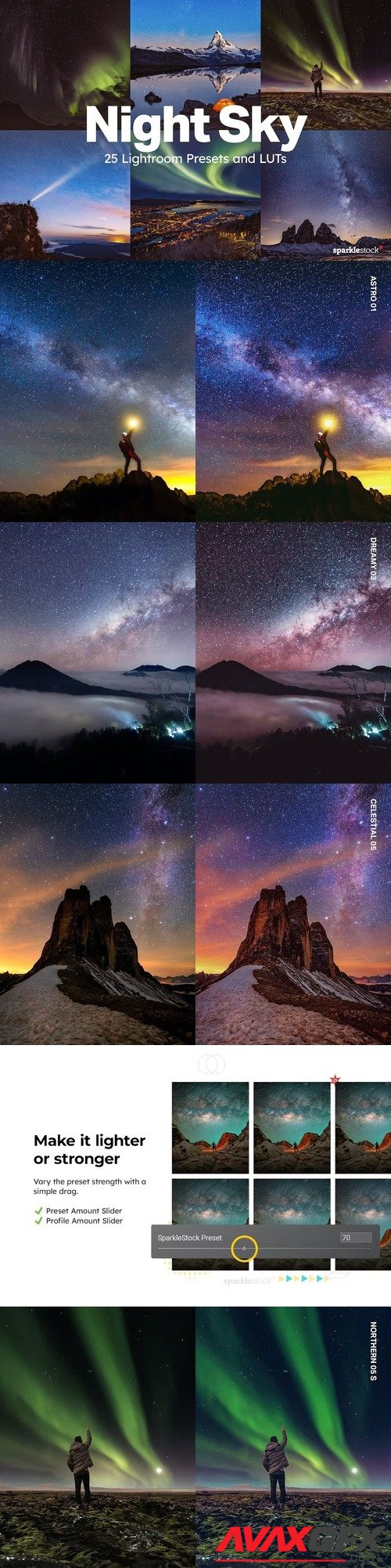 25 Night Sky Lightroom Presets and LUTs