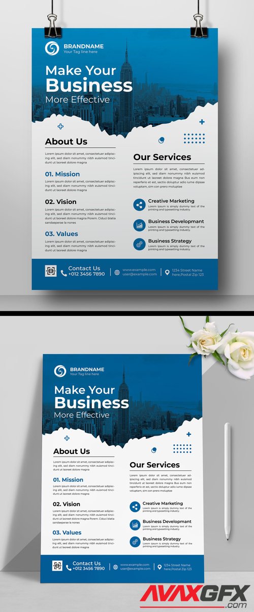 Adobestock - Corporate Flyer Layout with Graphic Elements 516807204
