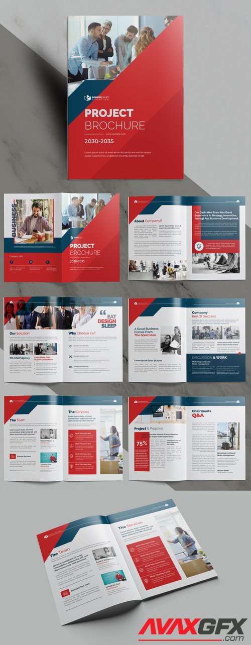 Adobestock - Red Corporate Brochure Layout 504455199