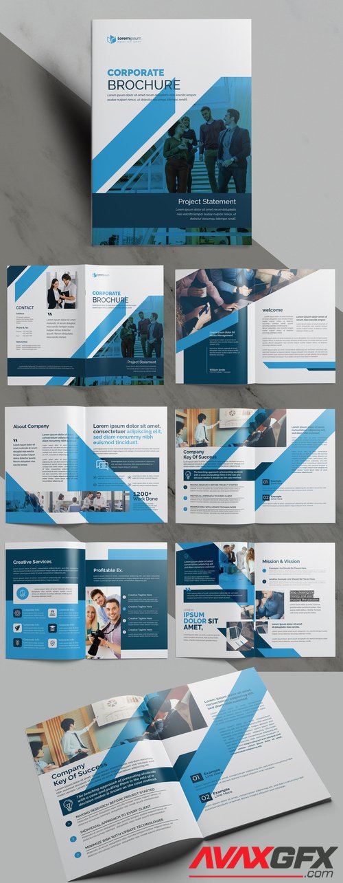 Adobestock - Blue Business Brochure Layout 504455201