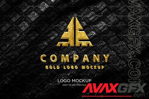 PSD luxury gold logo mockup vol 2