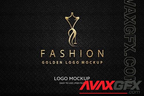 PSD luxury embossed foil gold logo mockup