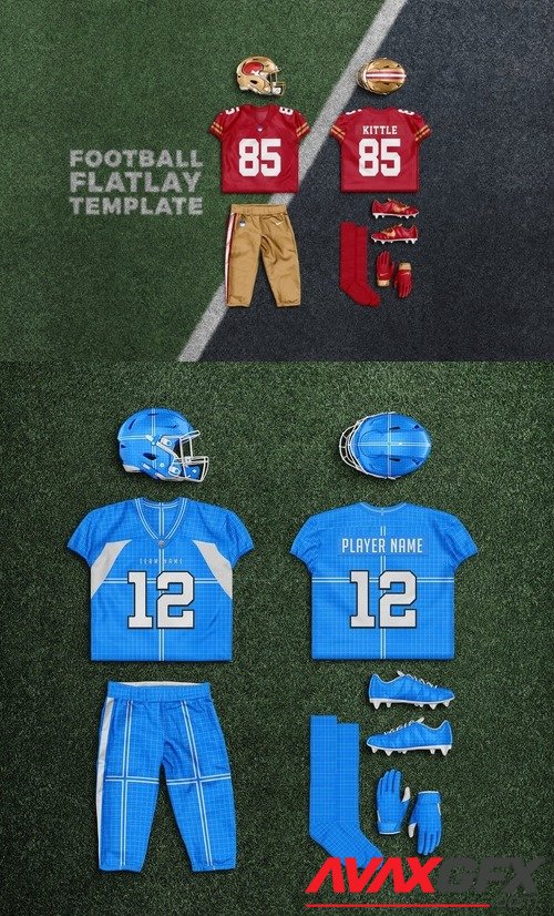 Football Uniform Flat-Lay Template