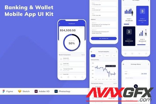 Banking & Wallet Mobile App UI Kit TANPB4X