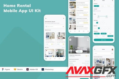 Home Rental Mobile App UI Kit AZHQAFZ
