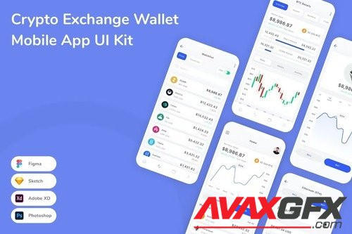 Crypto Exchange Wallet Mobile App UI Kit 7FKERJH