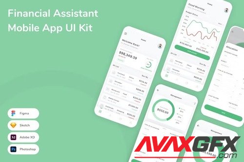 Financial Assistant Mobile App UI Kit 3WSSDY6