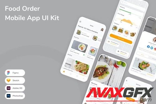 Food Order Mobile App UI Kit P6K4ZBR