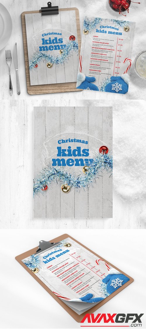 Adobestock - Christmas Winter Menu Flyer Layout 532852015