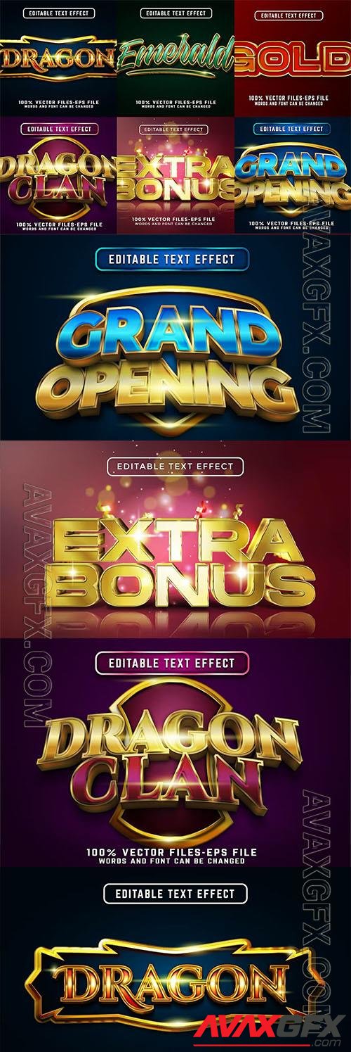 Set of Gold Editable Text Effect Vol. 1