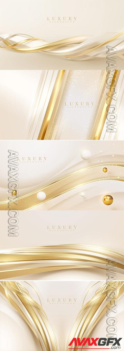 Luxury vector background with golden curve line element