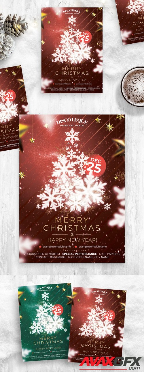Adobestock - Simple Christmas Flyer Poster Layout 532852022