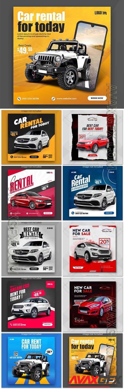 PSD car sale social media banner post template