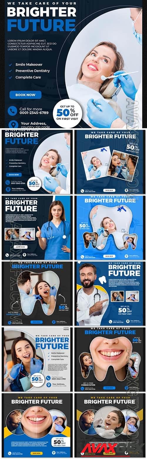 PSD dentist and health care social media and banner template