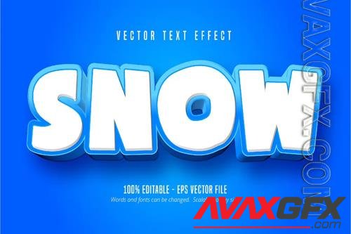 Snow - Editable Text Effect, Cartoon Font Style