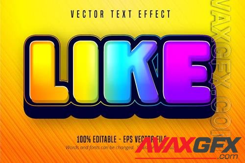 Like - Editable Text Effect, Colorful Font Style