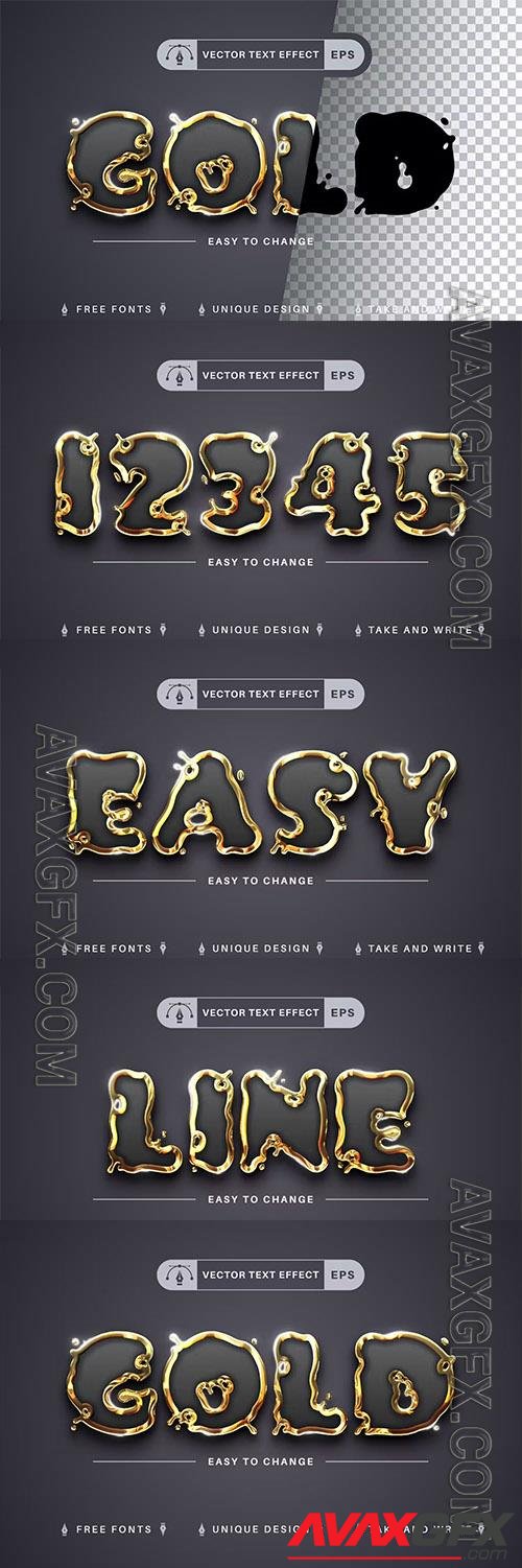 Splatter Gold - Editable Text Effect, Font Style