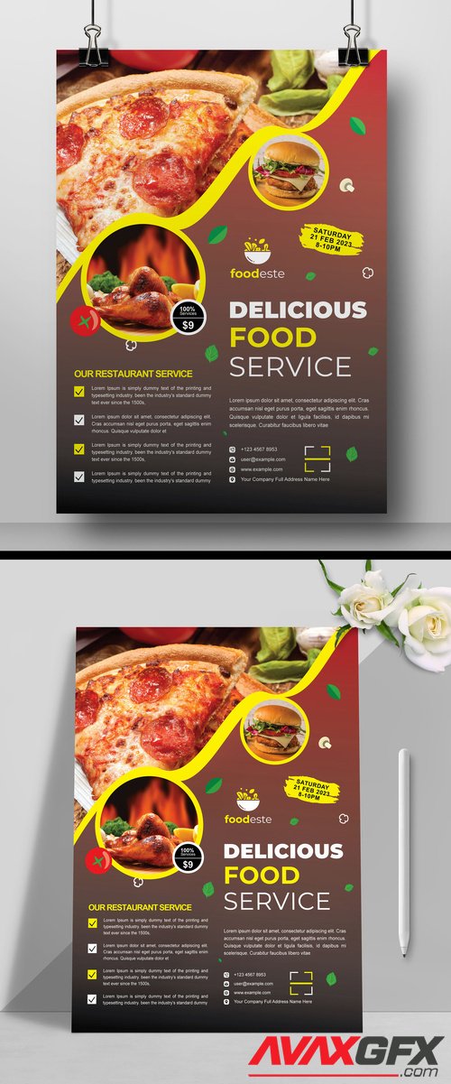 Adobestock - Food Menu Flyer with Brown Accents 508120850