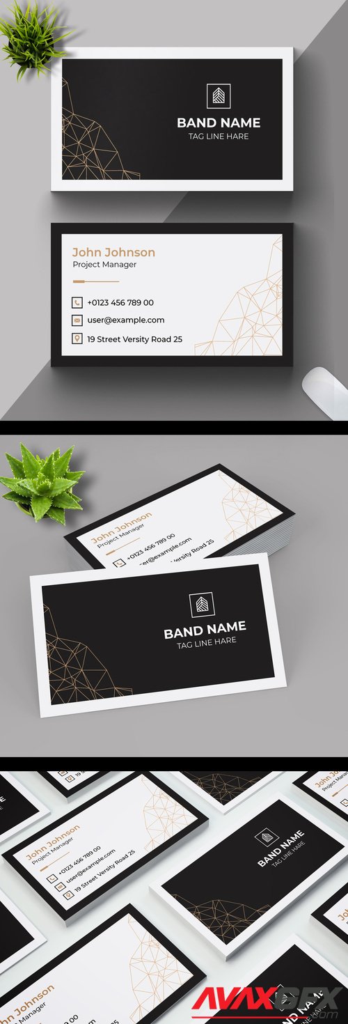 Adobestock - Minimal Individual Business Card Layout 506723338