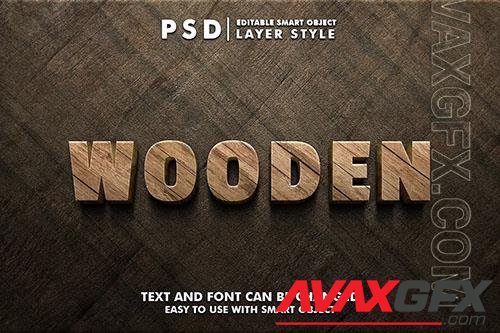 Wood 3d Realistic Psd Text Effect