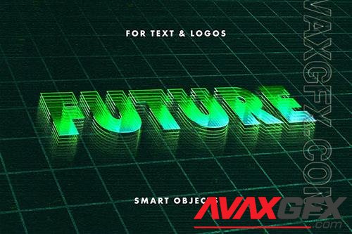 Retro wave Mesh Text Effect