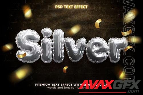 3D silver air foil text effect