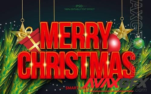 PSD merry christmas luxury best text effect design