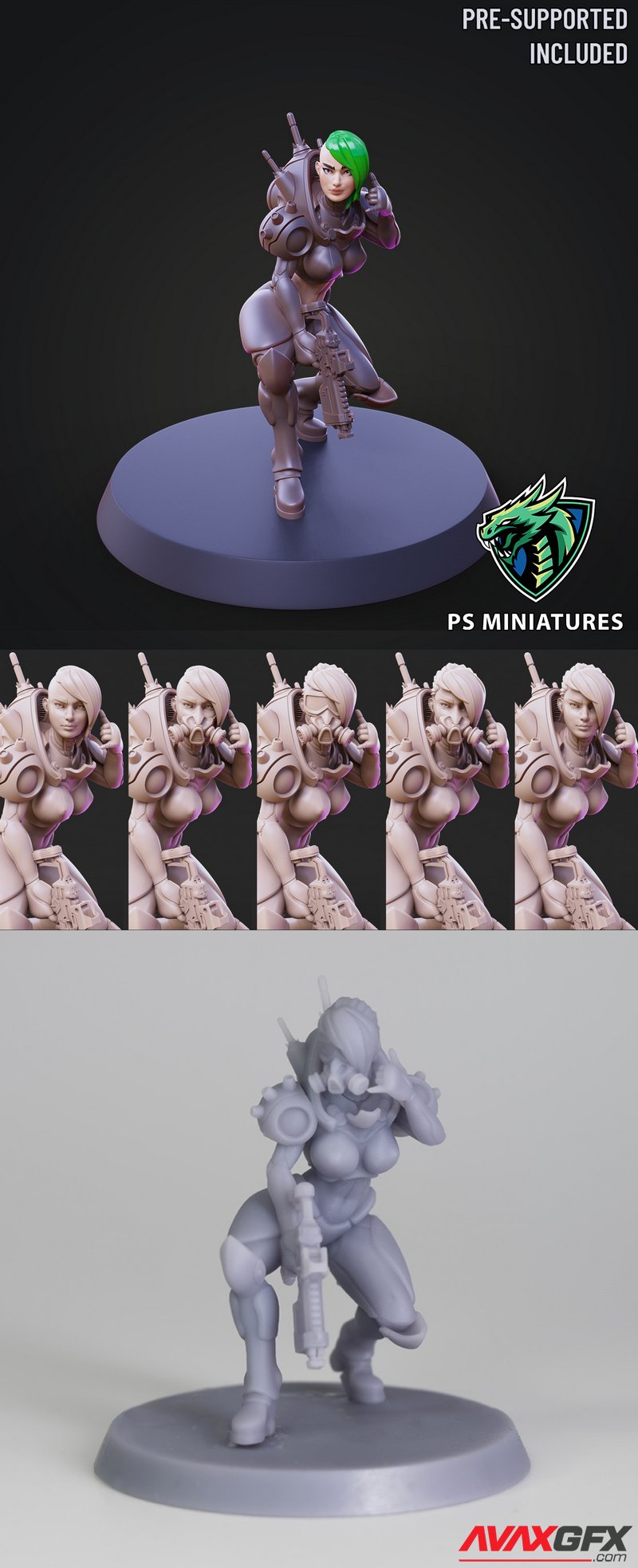 PS Miniatures - Cyberpunk Mercenary Pose 2