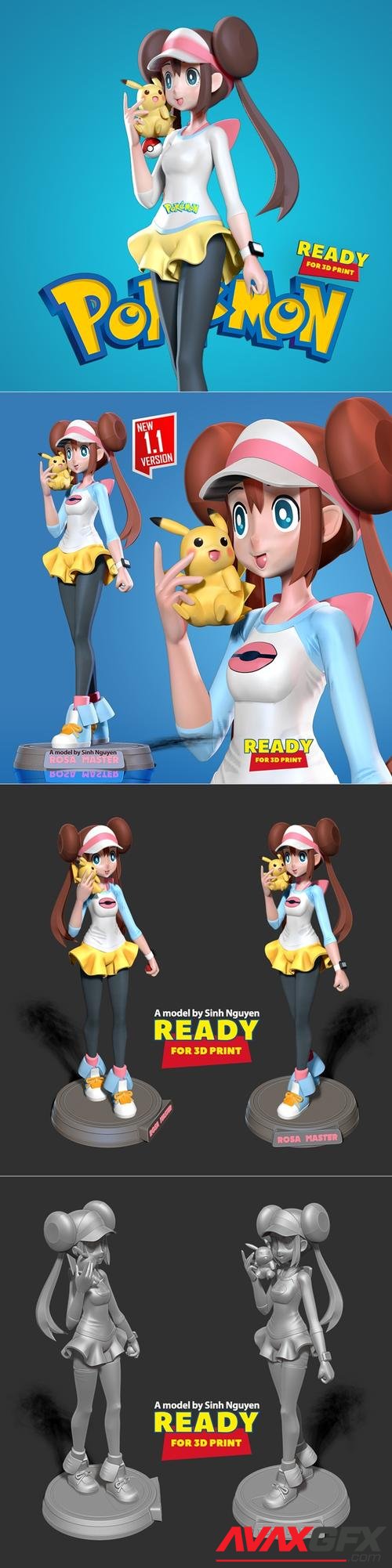 Rosa - Pokemon Masters Fanart – 3D Print