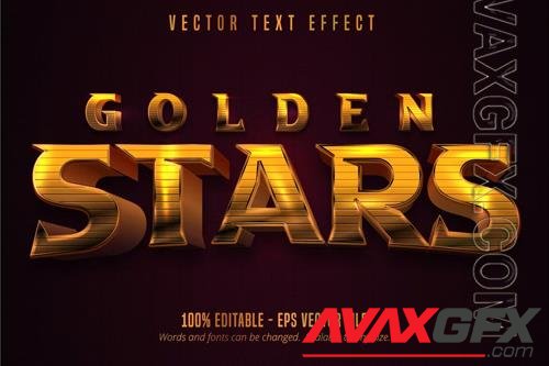 Golden Stars - editable text effect, font style