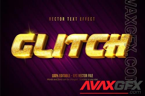 Glitch - Editable Text Effect, Gold Font Style