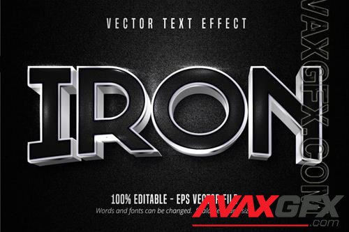 Iron - editable text effect, metallic font style vol 2