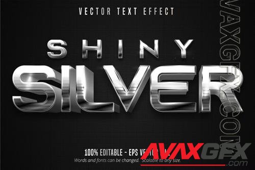 Shiny Silver - editable text effect, font style