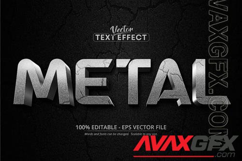 Metal - Editable Text Effect, Silver Font Style