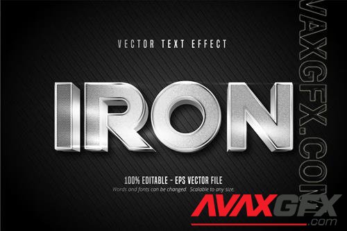 Iron - Editable Text Effect, Metallic Font Style