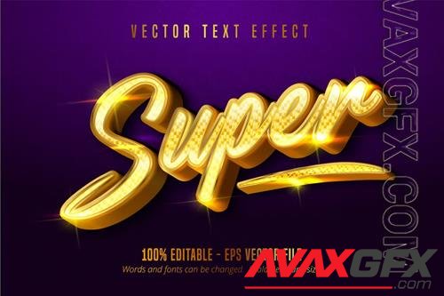 Super - Editable Text Effect, Gold Font Style vol 2