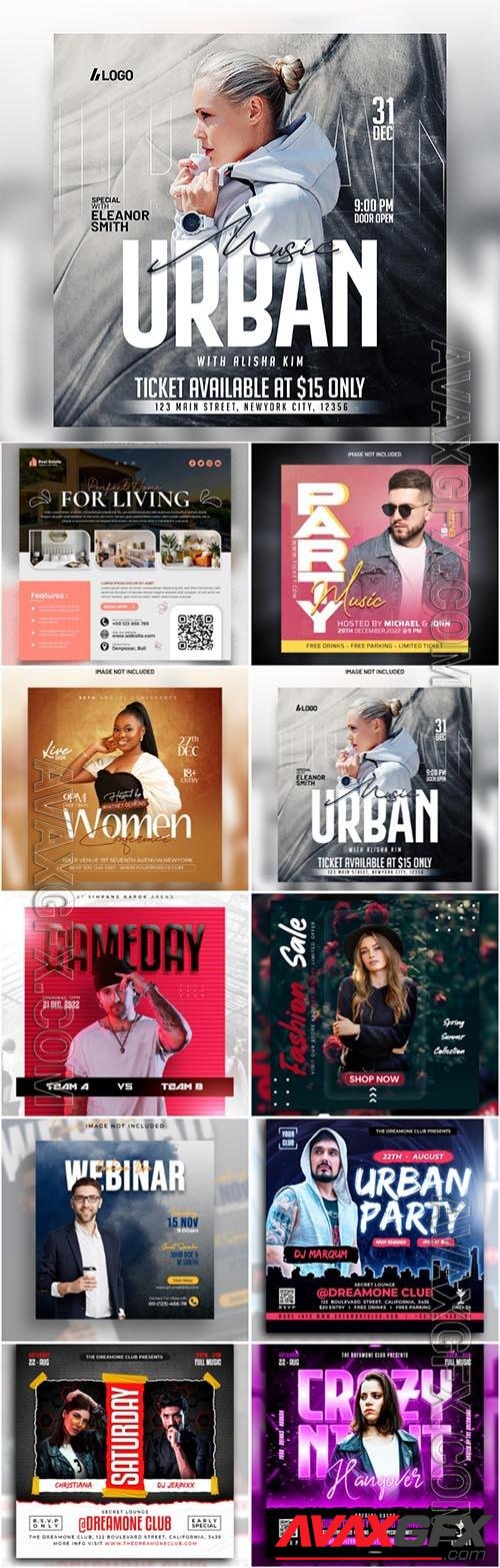 Flyer social media post, template banner psd set vol 21