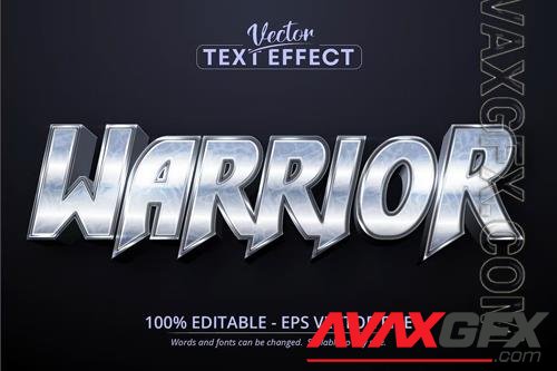 Warrior - Editable Text Effect, Silver Font Style