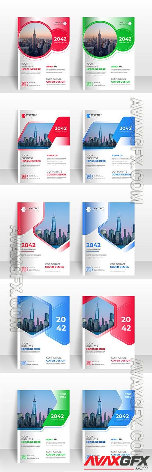 Vector modern corporate business annual report book cover or brochure cover template design vol 2