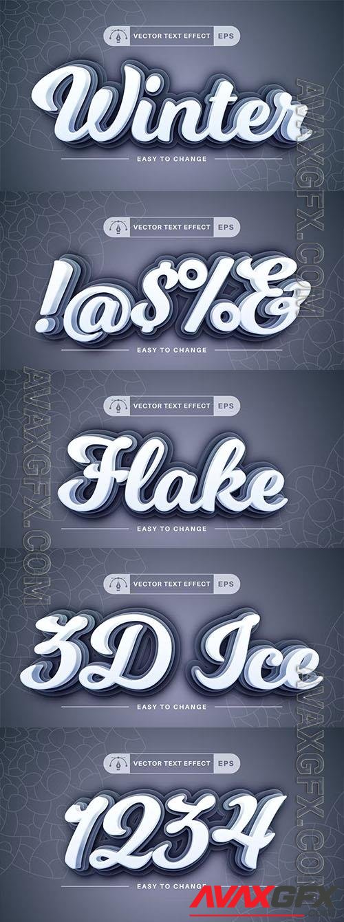 3D Winter - Editable Text Effect, Font Style