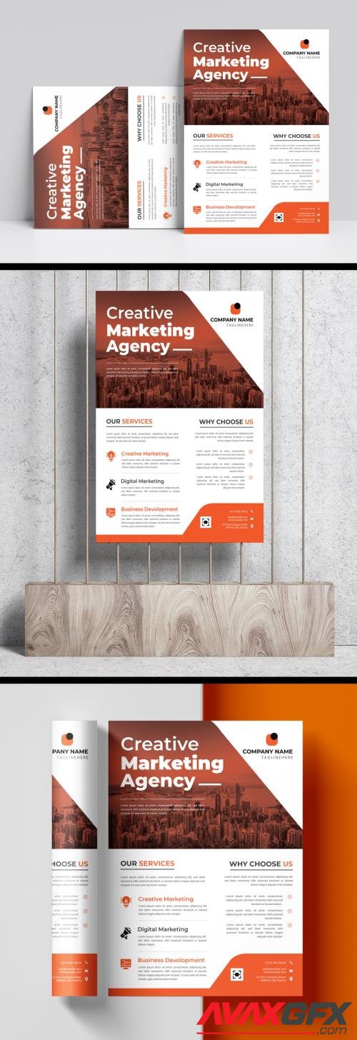 Adobestock - Corporate Flyer Layout with Graphic Elements 509470016