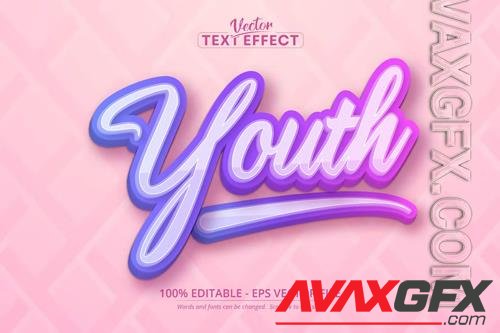 Youth - Editable Text Effect, Cartoon Font Style