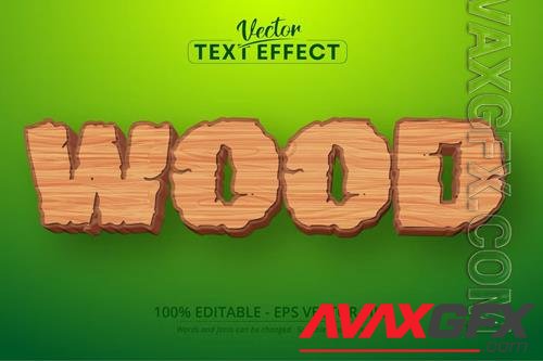 Wood - Editable Text Effect, Cartoon Font Style vol 2