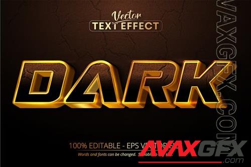 Dark - Editable Text Effect, Golden Font Style