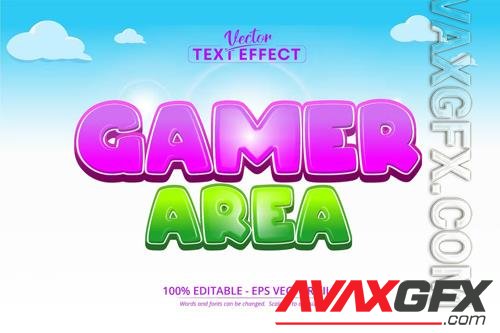 Gamer Area - Editable Text Effect, Font Style